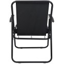 KRZESŁO TURYSTYCZNE Z PODŁOKIETNIKAMI 52x44x75CM SKŁADANE CZARNE