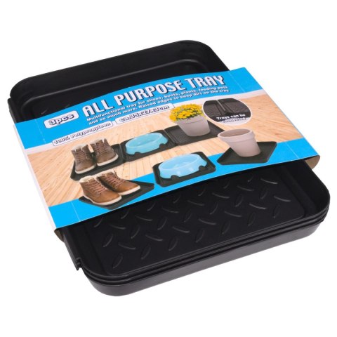 OCIEKACZ NA BUTY PODSTAWKA NA KWIATY MISKĘ DLA ZWIERZĄT CZARNY 3 SZT