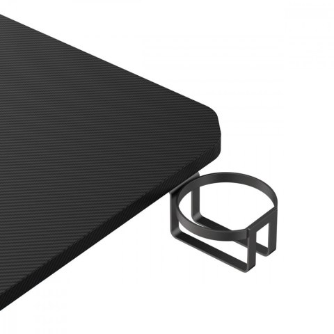 Biurko gamingowe NanoRS 120x60x75cm RS101 z uchwytem na słuchawki i kubek Czarne
