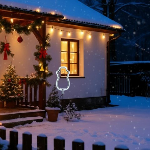 NEON BAŁWAN BIAŁY 81 LED NA BATERIE 14,5x96CM LUCA