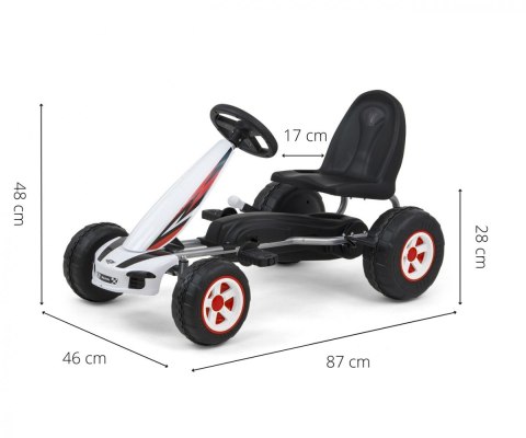 Gokart na pedały Viper biało-czarny