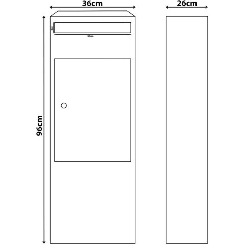 SKRZYNKA NA PRZESYŁKI KURIERSKIE STOJĄCA 34X22X96CM 1068725