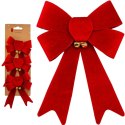 KOKARDA DEKORACYJNA 14,5CM Z DZWONKAMI 3SZT