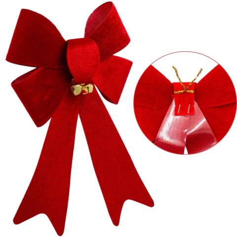 KOKARDA DEKORACYJNA 14,5CM Z DZWONKAMI 3SZT