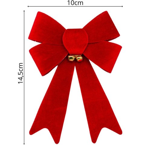 KOKARDA DEKORACYJNA 14,5CM Z DZWONKAMI 3SZT