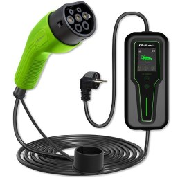 Mobilna ładowarka do samochodu elektrycznego EV z regulacją 2w1 Typ2 | 3.5kW | 230V | LCD | Przenośna | Wallbox | 5m