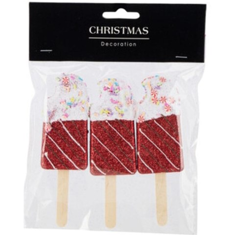 LODY DEKORACJA WISZĄCA BOMBKA 3SZT CZERWONY