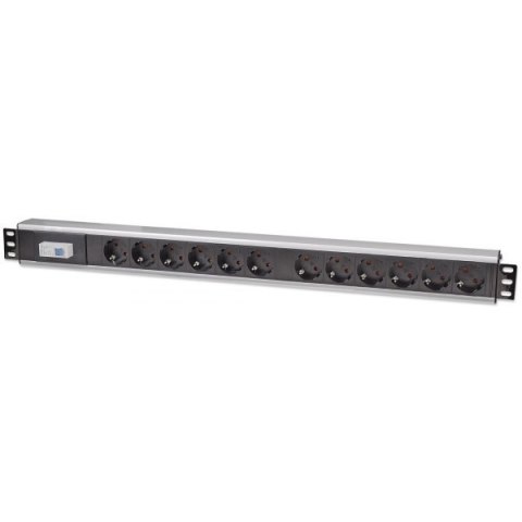 TECHLY Listwa zasilająca pionowa 12x Schuko, kabel 3 m Schuko, wyłącznik auto 023189