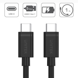 Kabel USB TYP-C do USB TYP-C; 1m; Y-C477BK