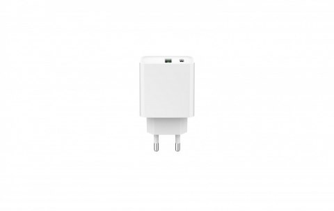 Ładowarka PowerDelivery USB-A USB-C 20W Biała
