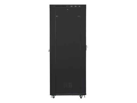 Szafa instalacyjna rack stojąca 19 47U 800x1000 czarna, drzwi szklane LCD (Flat pack)