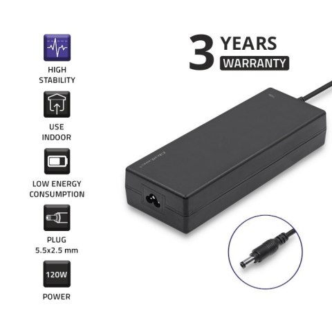 Zasilacz desktopowy 120W | 12V | 10A | 5.5*2.5 | + kabel zasilający