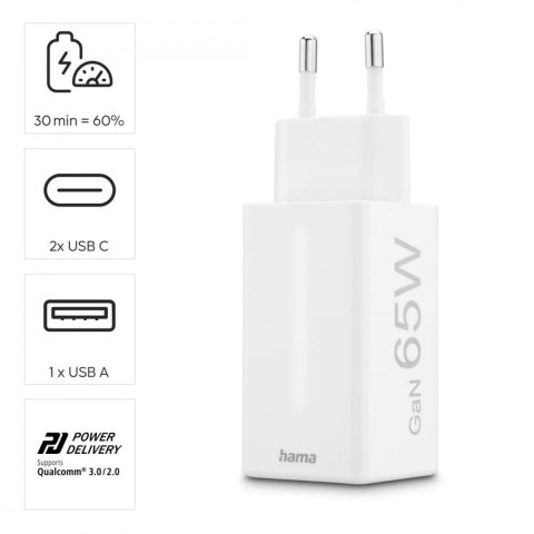 Ładowarka sieciowa 65W Gan PD/QC
