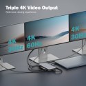 Stacja dokująca USB-C 11 portowa, max. 4K/60Hz z HDR, HDMI, DP, max. 3 monitory (MST), USB-C 3.2 Gen2, Gigabit Ethernet, SD/Micr