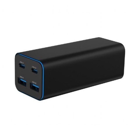 Ładowarka uniwersalna 100W GaN 2xUSB-A 2xUSB-C szybkie ładowanie czarna