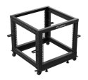 Stojak Open rack 19 cali 9U 600x600-1100 regulowany czarny