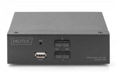Przełącznik KVM, 2 portowy, 4K 60Hz, 2xDisplayPort IN, 1xDisplayPort OUT, 2xUSB, 2xAudio IN&OUT