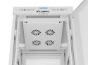 Szafa instalacyjna rack stojąca 19 cali 27U 600x800 drzwi perforowane LCD szara (Flat pack)