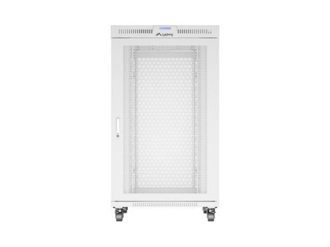 Szafa instalacyjna rack stojąca 19 cali 27U 800x1000 drzwi perforowane LCD szara (Flat pack)