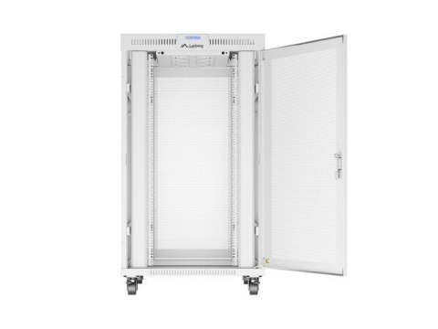 Szafa instalacyjna rack stojąca 19 cali 27U 800x1000 drzwi perforowane LCD szara (Flat pack)