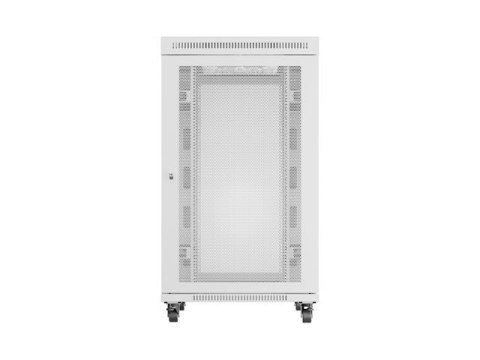 Szafa instalacyjna rack stojąca 19 cali 27U 800x1000 drzwi perforowane LCD szara (Flat pack)