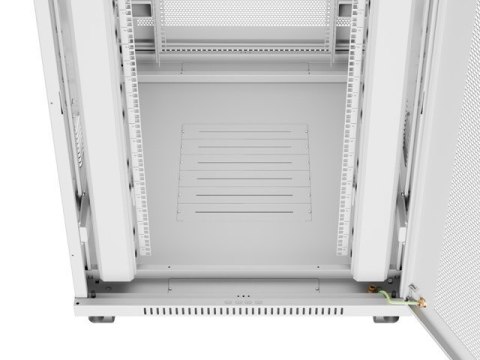 Szafa instalacyjna rack stojąca 19 cali 27U 800x1000 drzwi perforowane LCD szara (Flat pack)