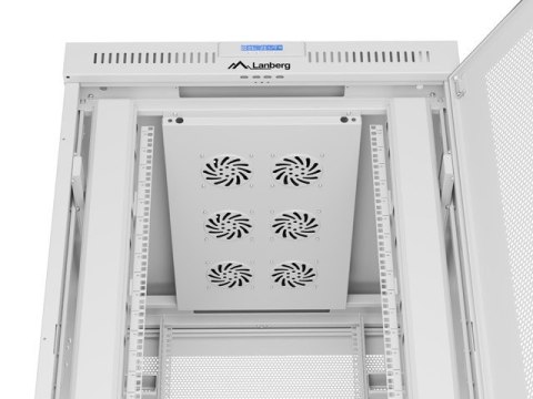 Szafa instalacyjna rack stojąca 19 cali 27U 800x1000 drzwi perforowane LCD szara (Flat pack)