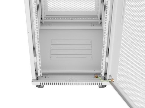Szafa instalacyjna rack stojąca 19 cali 42U 600x800 drzwi perforowane LCD szara (Flat pack)