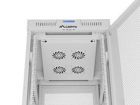 Szafa instalacyjna rack stojąca 19 cali 42U 600x800 drzwi perforowane LCD szara (Flat pack)