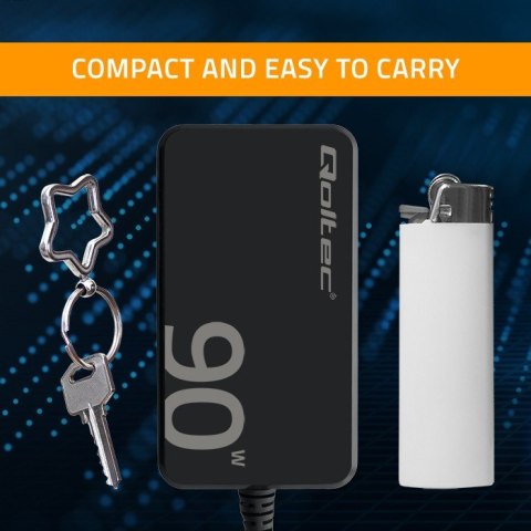 Ładowarka sieciowa 90W GaN Fast SLIM | PD | 5-20V | 4.5A | USB-C 3.1 | Laptop | MacBook | Smartfon | +kabel