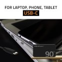 Ładowarka sieciowa 90W GaN Fast SLIM | PD | 5-20V | 4.5A | USB-C 3.1 | Laptop | MacBook | Smartfon | +kabel