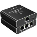 Rozdzielacz Splitter Ethernet mini SWITCH 1x3 RJ45 | 1000Mb/s | USB-C | Aluminium