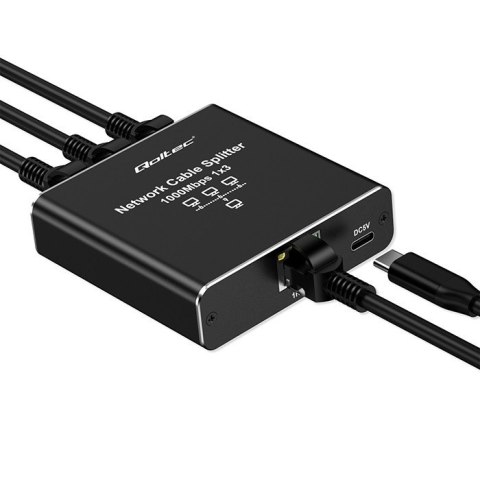 Rozdzielacz Splitter Ethernet mini SWITCH 1x3 RJ45 | 1000Mb/s | USB-C | Aluminium