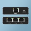 Rozdzielacz Splitter Ethernet mini SWITCH 1x3 RJ45 | 1000Mb/s | USB-C | Aluminium