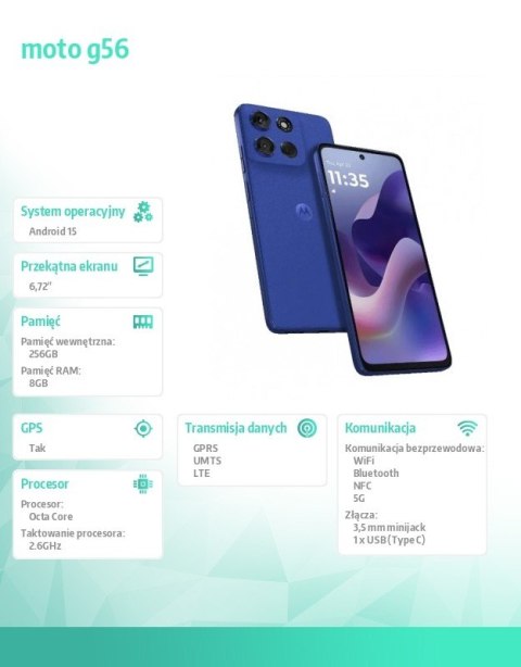 Smartfon moto g56 G5 8/256GB, Dazzling Blue