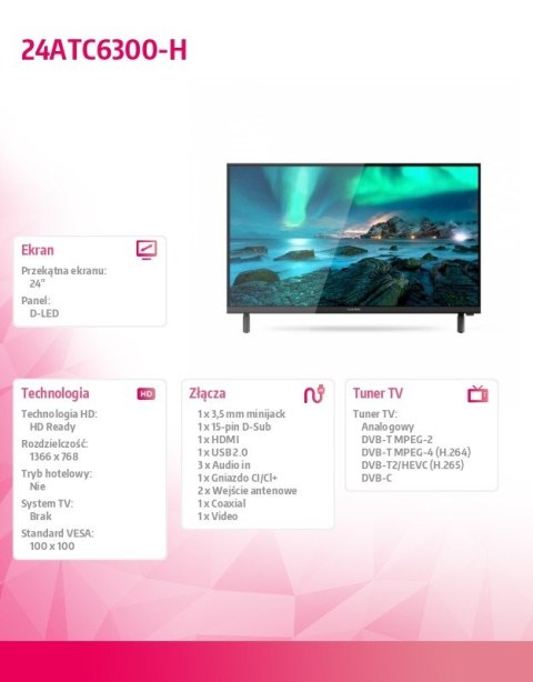 Telewizor LED 24 cale 24ATC6300-H