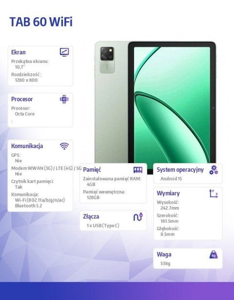 Tablet TAB 60 Wifi 10,1 cala 4/128GB Zielony