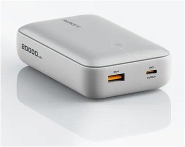 PB-Y57 White Mini PowerBank 20000mAh 22.5W 2xUSB PD 3.0 QC 3.0 LED