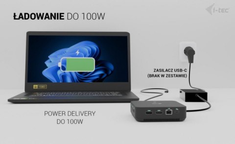 Stacja dokująca USB-C DP Dual HDMI Power Delivery 100W + Uniwersalna Ładowarka 100W