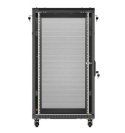 Szafa instalacyjna rack stojąca 19" 22U 600x1000 czarna drzwi perforowane ( flat pack)