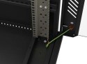 Szafa instalacyjna rack stojąca 19" 22U 600x1000 czarna drzwi perforowane ( flat pack)