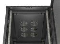 Szafa instalacyjna rack stojąca 19" 22U 600x1000 czarna drzwi perforowane ( flat pack)
