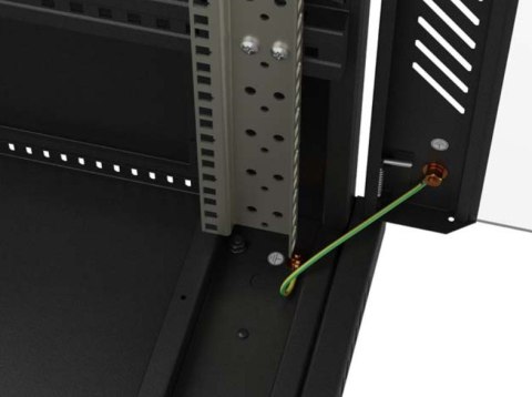 Szafa instalacyjna rack stojąca 19" 22U 600x1200 czarna drzwi perforowane (flat pack)