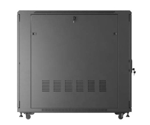 Szafa instalacyjna rack stojąca 19" 22U 600x1200 czarna drzwi perforowane (flat pack)