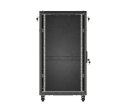 Szafa instalacyjna rack stojąca 19" 22U 600x1200 czarna drzwi przeszklone (flat pack)