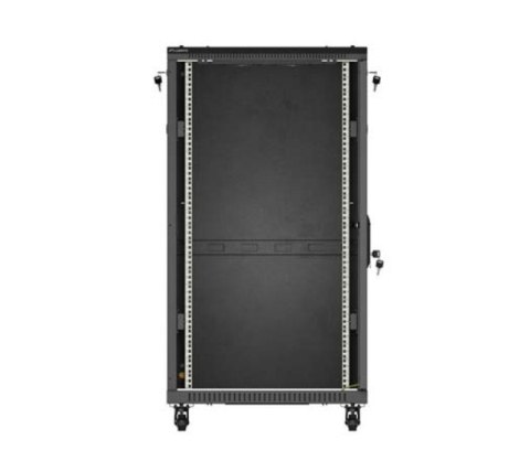 Szafa instalacyjna rack stojąca 19" 22U 600x1200 czarna drzwi przeszklone (flat pack)