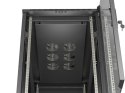 Szafa instalacyjna rack stojąca 19" 22U 600x1200 czarna drzwi przeszklone (flat pack)