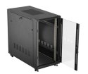 Szafa instalacyjna rack stojąca 19" 22U 600x1200 czarna drzwi przeszklone (flat pack)