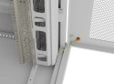 Szafa instalacyjna rack stojąca 19 cali 47U 800x1000 szara drzwi perforowane LCD (flat pack) V2