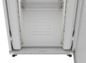 Szafa instalacyjna rack stojąca 19 cali 47U 800x1000 szara drzwi perforowane LCD (flat pack) V2